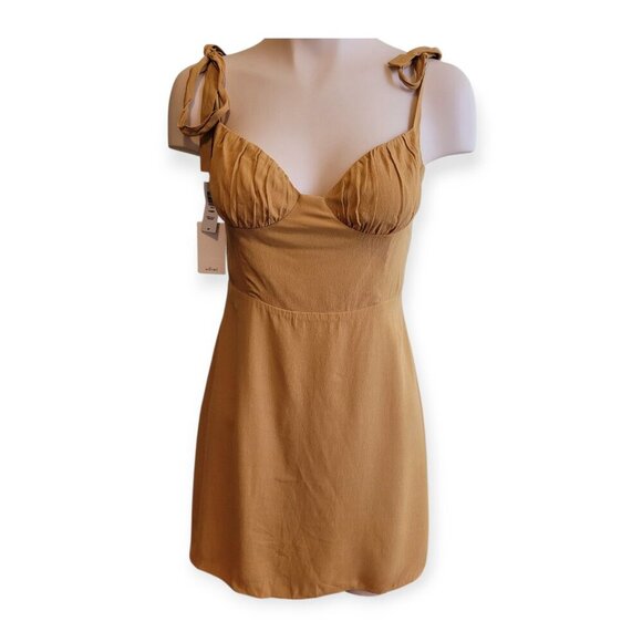 NWT Wilfred Aritzia Cammy Dress Gold Size Small - Picture 7 of 16